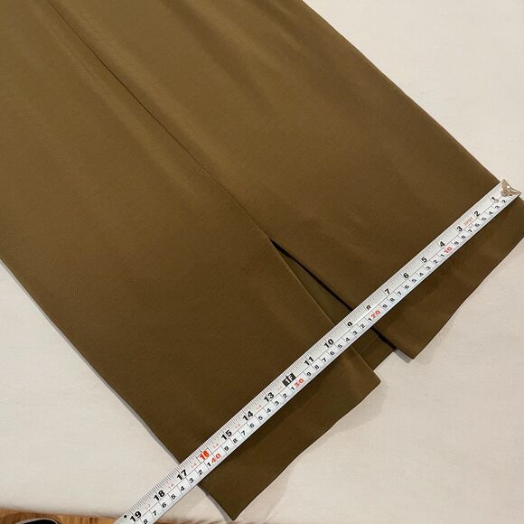 ~ Lauren Ralph Lauren 8 Cocktail Dress LRL Lined Midi Stretch Olive Asymmetrical - Picture 13 of 16